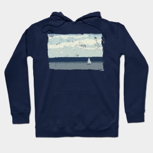 Lispe Impressionist Style Sailboat on Calm Waters Hoodie